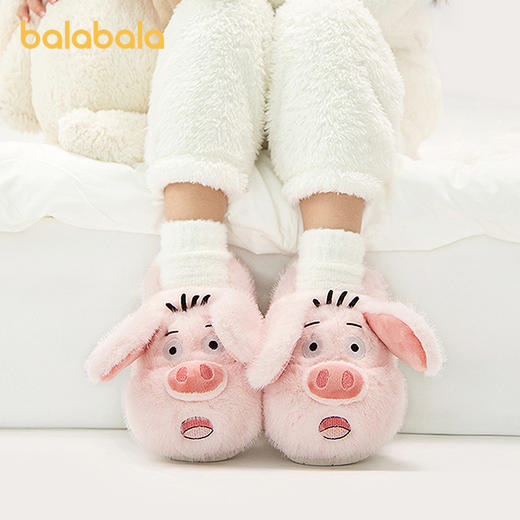 巴拉巴拉童鞋儿童棉拖鞋男女童加绒包跟家居鞋冬季2025新款动物萌 商品图0