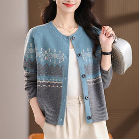 毛衣开衫外套时髦时尚，洋气妈妈秋装上衣宽松外穿针织衫CC-101-35530