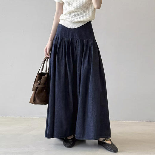 裁缝学苑AH78腰封a字大摆牛仔百褶半身裙纸样女装松紧腰半裙样板 商品图4