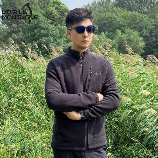 【终身保修】Voir La Montagne/见山 秋季新款D1男士无帽开衫抓绒衣P300保暖 商品图0