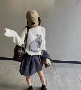 超治愈猫咪毛衣针织衫100