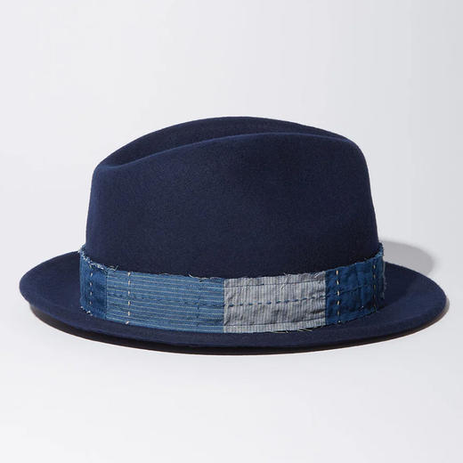 KUON Boro Fedora Hat 日本古布拼接礼帽 商品图4