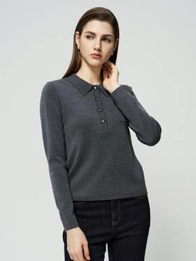 【纯羊毛针织套衫】25年秋冬新品女士100%羊毛内搭保暖舒适毛衣