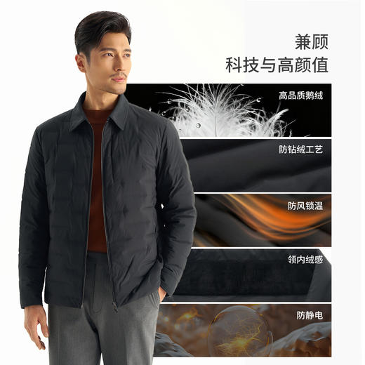 【北极九号】90白鹅绒蓄热悬浮绒翻领防风羽绒服259X0D512N 商品图3