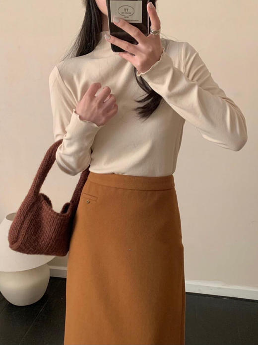 买一送一 半高领内搭秋冬女装木耳边打底衫女弹力舒适保暖修身上衣长袖无束缚感，舒适，柔软，不紧绷 商品图4