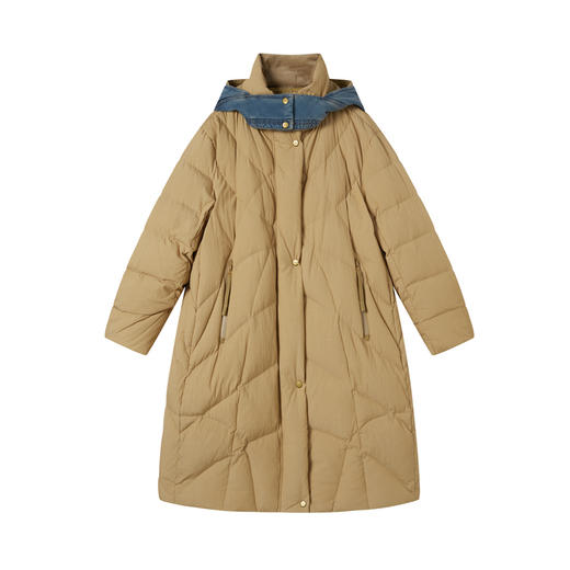 谜底连帽加厚羽绒服女2025冬季新品茧型长款可拆卸帽女254MY1725 商品图4