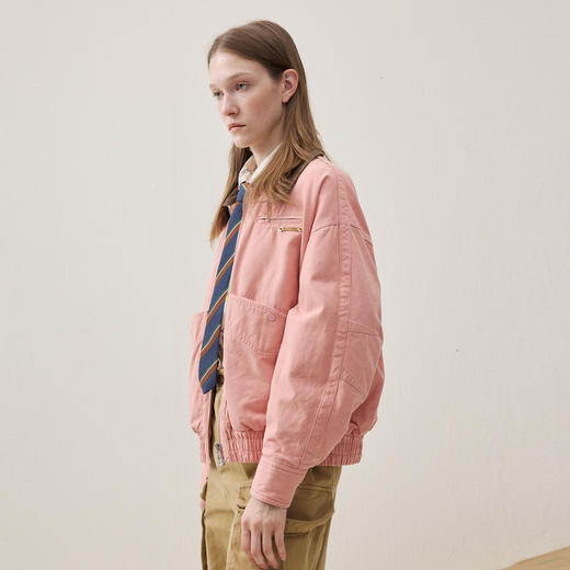 谜底翻领短款羽绒服女2025年冬季新品领口拼接鸭绒保暖254MY1488 商品图1