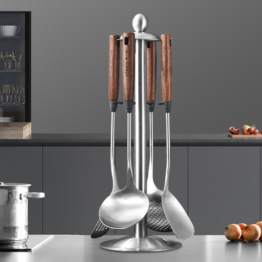 康巴赫胡桃木系列铲勺五件套KSF-T5【分仓直发，72小时发货，周末节假日不发货】 商品图4