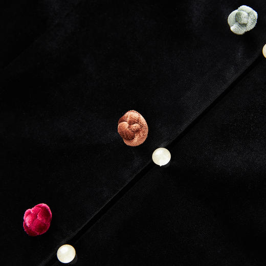 「高货wl」全新升级【铂金会员293/天猫399/差价106】(03008)洛诗琳气质新中式轻国风马甲2025秋季高级感黑丝绒上衣女 商品图2