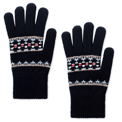 SELFWHO彩色提花编织复古针织手套女2025冬新款软糯保暖分指手套 商品图3