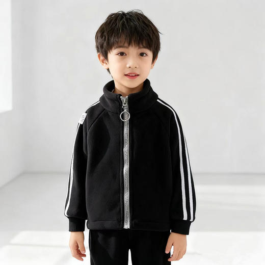 专一儿童奥粒绒外套男女中大童宝宝秋冬季加绒加厚保暖上衣外穿90-160 商品图2