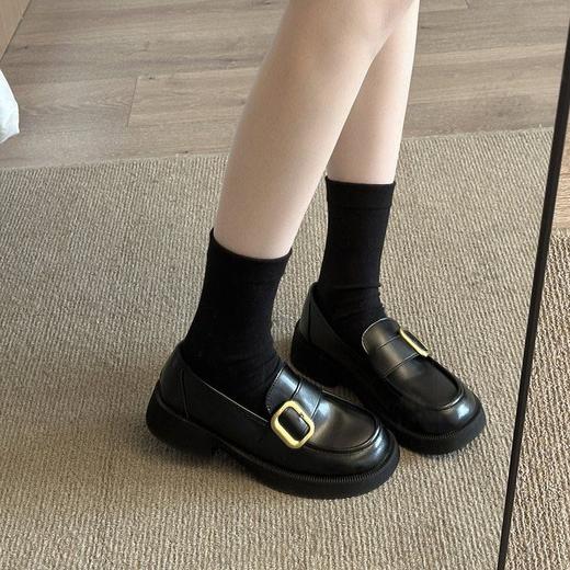 【YW】无忧购英伦风厚底小皮鞋女新款复古乐福鞋女一脚蹬单鞋女A15（截单后3-5天发货） 商品图0