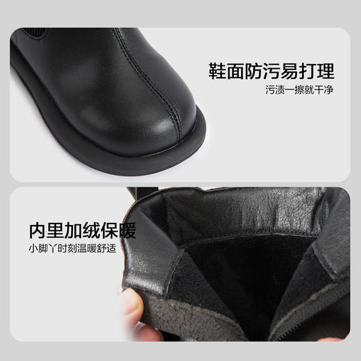 笛莎Deesha 女童童鞋2025冬季新款短筒皮靴 商品图3