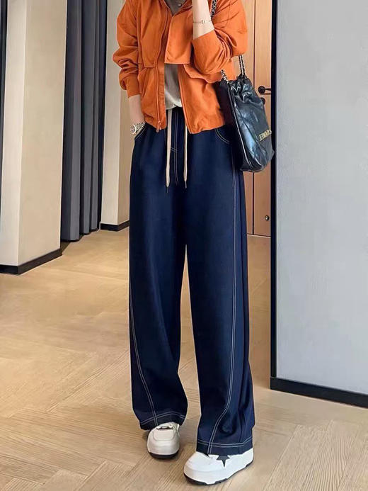 牛仔老钱风弯刀裤 商品图1