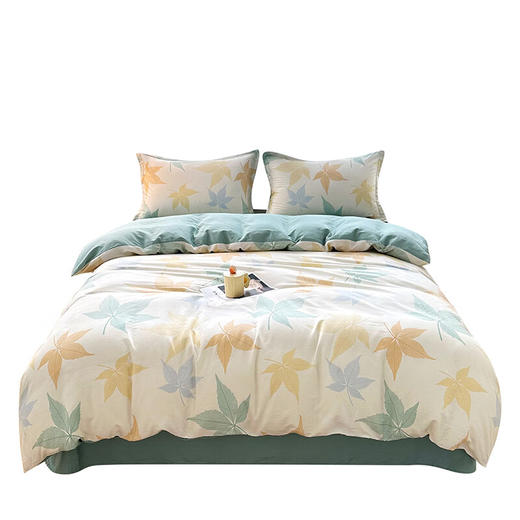 水星优品简色生活全棉四件套星·繁花落枫【分仓直发，72小时发货，周末节假日不发货】 商品图3