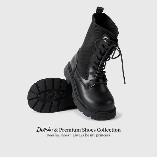 笛莎Deesha 女童童鞋2025冬季新款短筒皮靴 商品图2