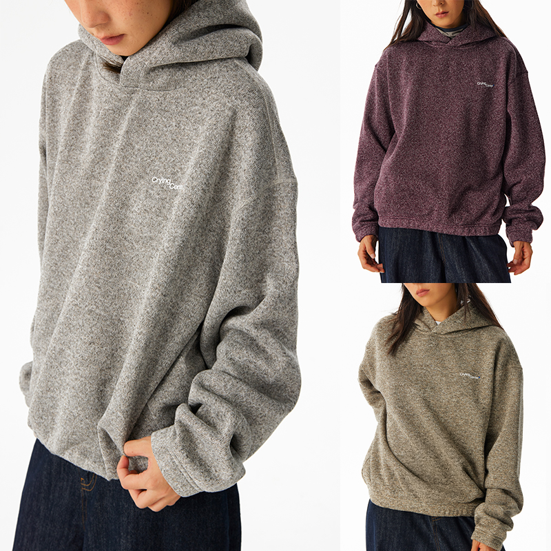 CryingCenter轻量花纱摇粒绒慵懒廓形连帽卫衣保暖春秋冬季男女款