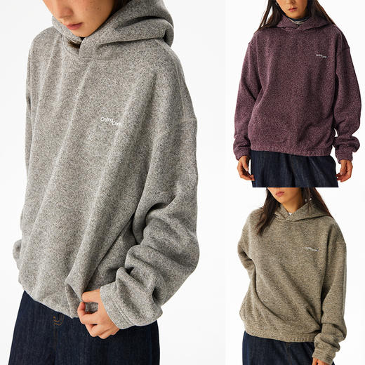 CryingCenter轻量花纱摇粒绒慵懒廓形连帽卫衣保暖春秋冬季男女款 商品图0