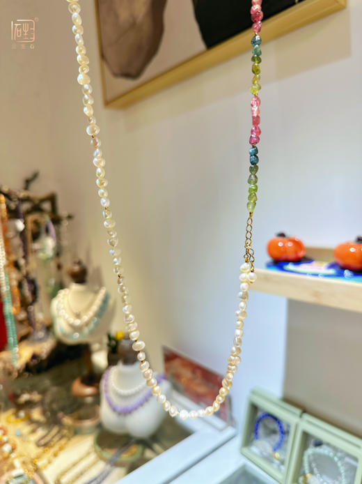 彩虹碧玺巴洛克珍珠多用长链 商品图6