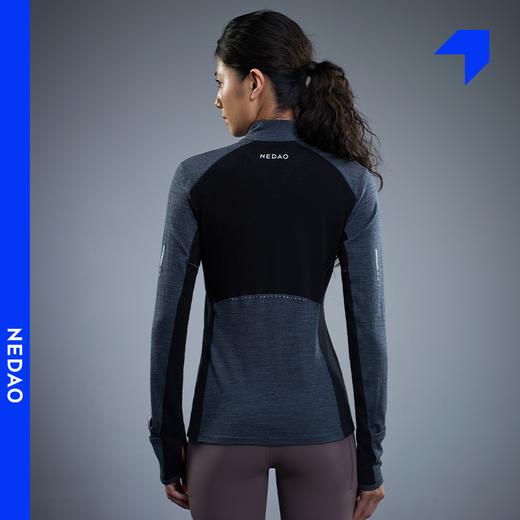 内道新品美利奴羊毛半拉链男女同款长袖抑菌保暖男女跑步运动T恤秋冬上衣 商品图4