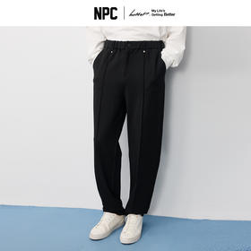 NPC潮牌立体剪裁撞钉直筒休闲裤男松紧腰侧袋宽松休闲NP57TR24