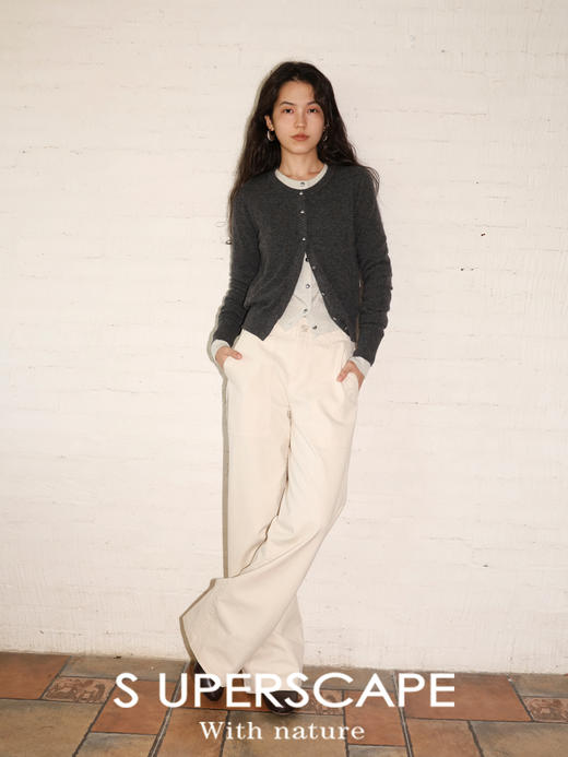 素舶 纯棉复古酵素洗水褪色大贴袋工装设计感直筒修身休闲裤 商品图1