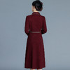 QYM 65103-Y连衣裙翻领长袖中长款时尚气质A字裙 商品缩略图2
