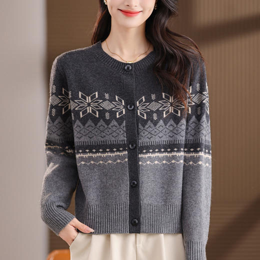毛衣开衫外套时髦时尚，洋气妈妈秋装上衣宽松外穿针织衫CC-101-35530 商品图1