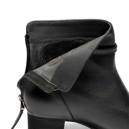 【云粉节】BF楼 森达羊皮超软短靴2025冬季新款气质粗高跟女靴XTH01吊牌价1099活动价599 商品图4