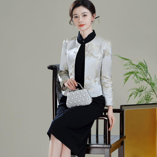 【山梅】改良新中式国风，圆领旗袍搭配上衣短外套XGT-T25099 商品图2