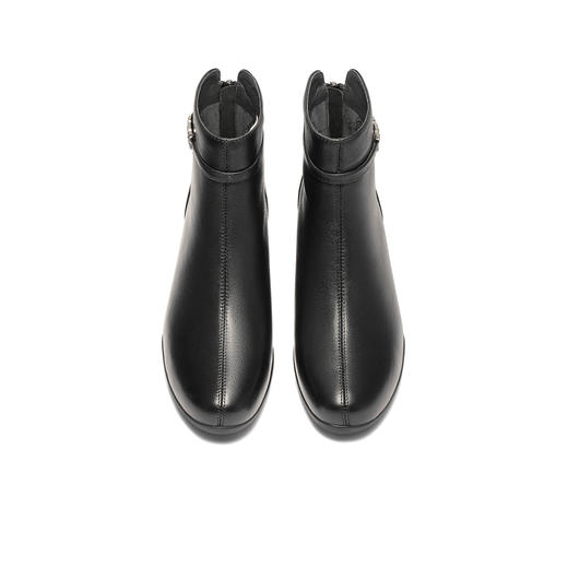 【云粉节】BF楼 森达羊皮超软短靴2025冬季新款气质粗高跟女靴XTH01吊牌价1099活动价599 商品图2