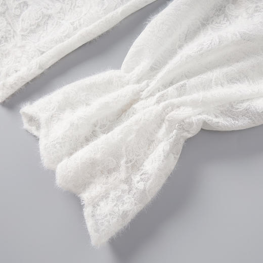 「高货wl」全新升级【铂金会员275/天猫369/差价94】(02308)洛诗琳重工立体浮雕刺绣蕾丝衫2025秋季气质V领显瘦衬衫 商品图2