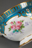独角鹿西洋古董1850-1869年代法国御窑塞弗尔出品古典花卉主题手绘描金装饰蓝白釉双耳带盖瓷餐盅 商品缩略图4
