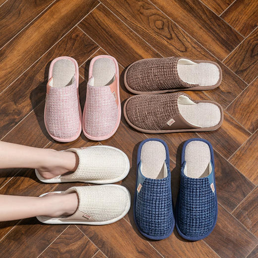 亚麻拖鞋女春秋四季室内家用棉麻踩屎感厚底居家居防滑夏季男新款新品 商品图3