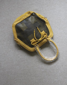 简单粗暴的 哈！粑家的 帆布涂层配牛皮革 贝壳型 手提&单肩背 包