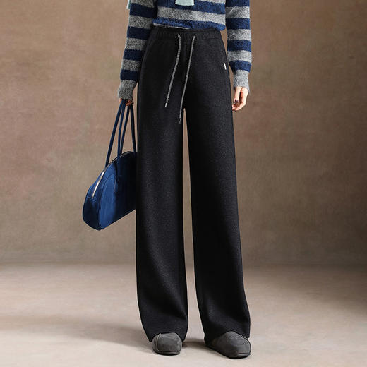 QYM 2536-Y拖地裤阔腿裤垂感直筒休闲裤 商品图0