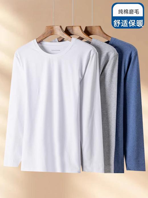 [新疆长绒棉]SCHIESSER德国舒雅男士棉氨保暖圆领打底内衣 保暖内衣薄款版型紧实贴身，喜欢宽松可加码35/22310Q 商品图0
