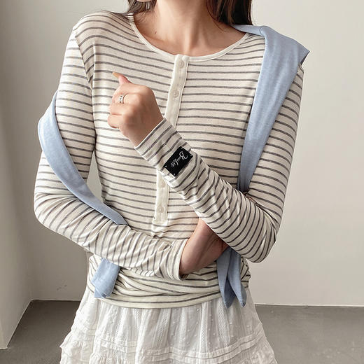 Bimilie 纽扣醋酸绵羊毛打底衫 商品图4