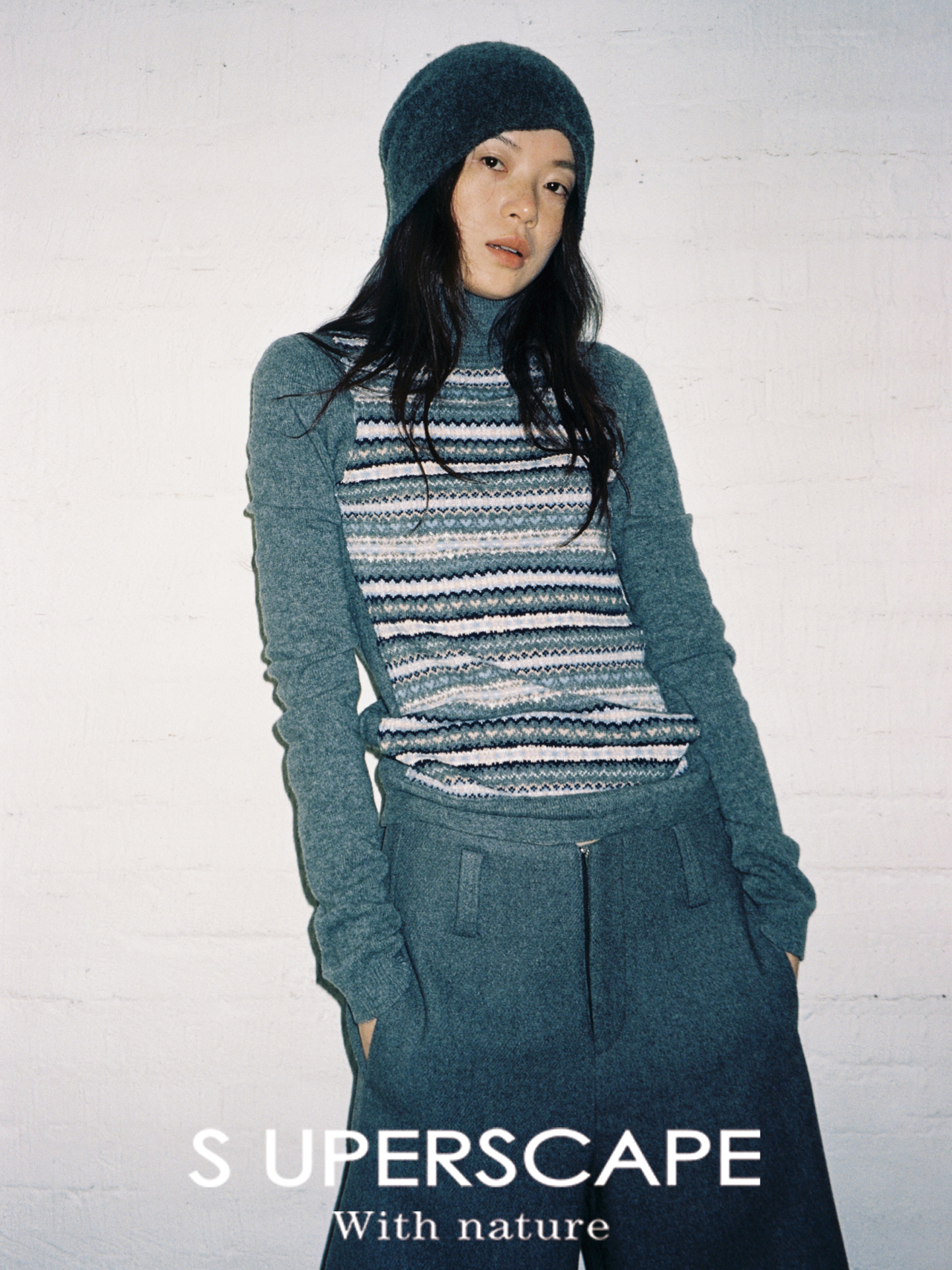 素舶 澳洲美利奴羊毛细腻亲肤撞色拼缝费尔岛提花显瘦针织打底