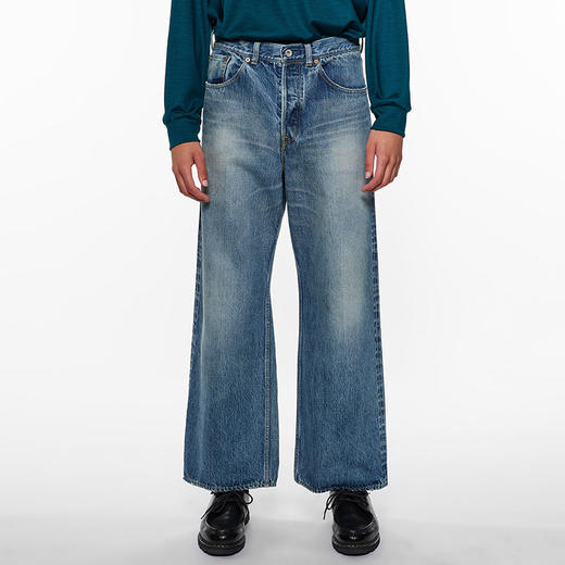 marka WIDE LEG JEANS 有机棉水洗牛仔阔腿裤 商品图0