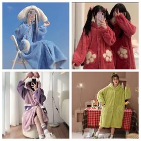 史迪仔睡袍冬季长毛舒棉绒美乐蒂大眼仔家居服加厚可外穿家居服