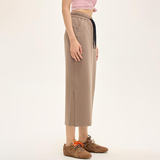 Leorrey乐拉双侧口袋时尚百搭收腰直筒版型柔软运动休闲半身卫裙DQ7371 商品图1