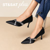 星期六优雅晚宴绸缎闪钻尖头细高跟SSD3111065 商品缩略图2