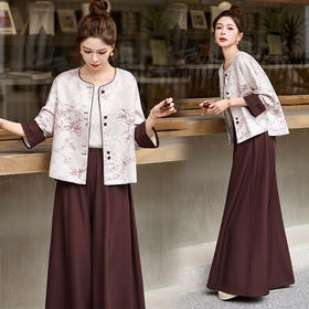 2025新款新中式春秋短外套阔腿裤两件套HR-GJC2511