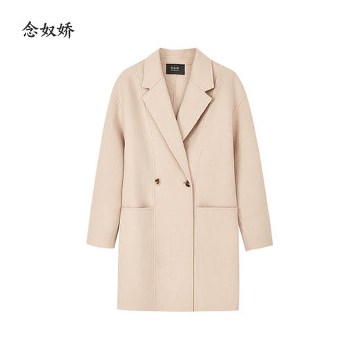 【商场同款】CNC5014  “ 白月光大衣 ” 羊毛蚕丝、驼绒混纺 触感细腻高级 翻领中长双面呢大衣 商品图10