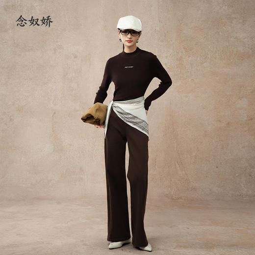 【商场同款】CNK5040 “ 摩卡密语 ”  纯羊毛半高领毛衫 紧密坑条显瘦好穿 商品图4