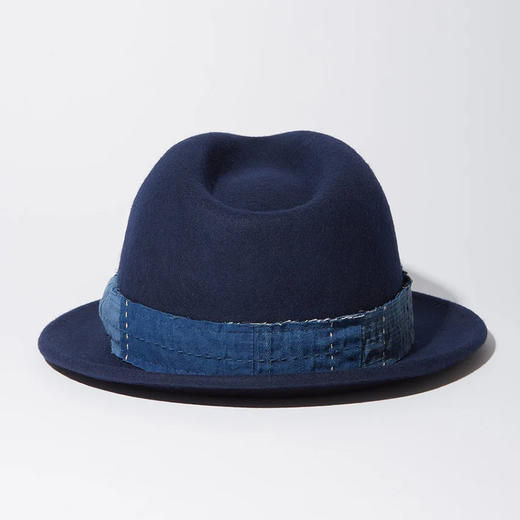 KUON Boro Fedora Hat 日本古布拼接礼帽 商品图3