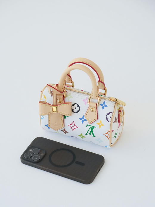 驴家 白三彩 村上隆再版系列  Nano Speedy 手袋手拿枕头斜跨包（DG*MM） 商品图5