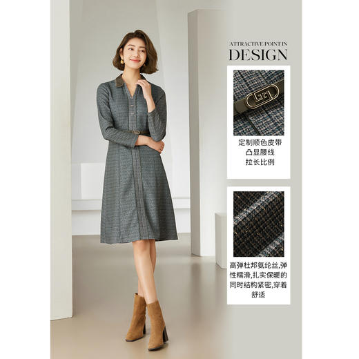 乔万尼浪漫优雅v领设计连衣裙EM4E518 商品图2