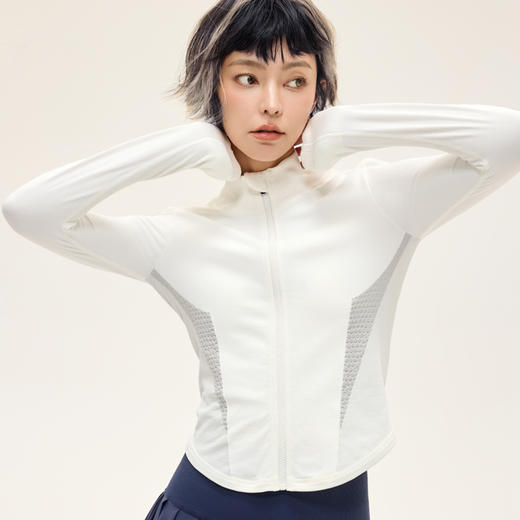 Leorrey乐拉无缝一体织高弹棉感柔软舒适秋冬弹力运动外套WT0163 商品图2